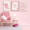 thumbnail image 3 of Fashion Pink Bow Wall Art Coquette Preppy Wall Decor Pink Cowboy Boots Painting Picture Lucky Girl Poker Canvas Poster Prints for Girls Dormitory College Apartment Home Decor, 3 of 6