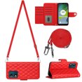 thumbnail image 2 of for Motorola Moto E13 Wallet Case RFID Blocking Card Slots Holder with Shoulder&Crossbody Strap, Magnetic Folio Kickstand Handbag Flip Phone Cover for Motorola Moto E13, Red, 2 of 8