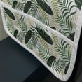 thumbnail image 3 of Botanical Microwave Oven Cover, Monstera Fan Palm Banana Leaves Exotic Foliage Jungle Hipster Flowers, Water Resistant Organizer with Pockets Kitchen, 36" x 12", Khaki Dark Green White, by Ambesonne, 3 of 4