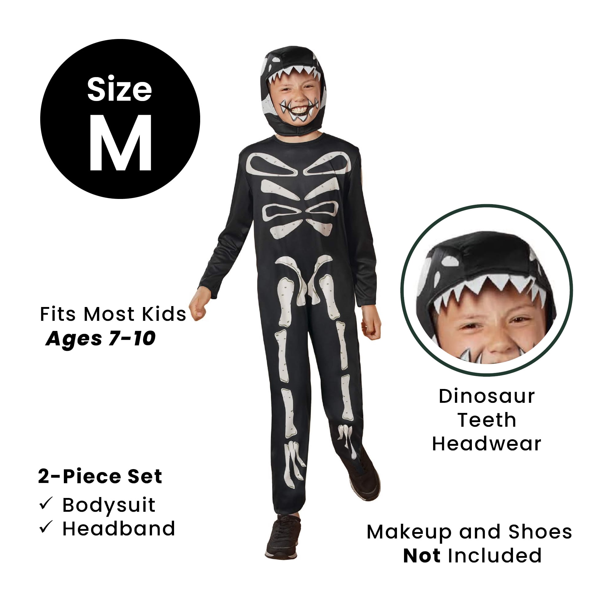 Children's Boy Dinosaur Halloween Costume -  Medium 7-10 Years