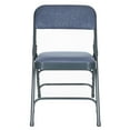 thumbnail image 3 of Hampden Furnishings Bernadine Collection Fabric Triple Brace Folding Chair, Blue, Pack of 4, 3 of 4