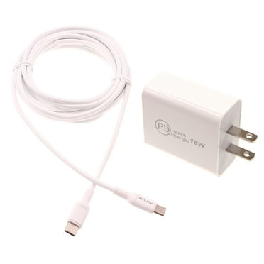 18W PD Home Charger Fast Type-C 10ft Long Cable Quick Power Adapter USB-C Wall Y1X for Motorola Revvlry Plus, Edge Plus, Moto G7 Power Play G6 G Stylus Power (2020) Fast E (2020), One 5G