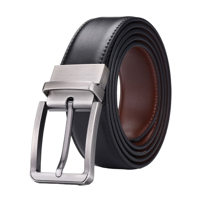 Wisewang Ceinture Décontractée pour Homme avec Boucle Réversible, Style Durable et Soigné, Ceinture en Peau de Vache, Ceinture Réversible, Complets Originaux 115 cm 1 Ensemble
