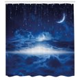 thumbnail image 3 of Ambesonne Night Shower Curtain, Galaxy Falling Stars View, 69"Wx70"L, Navy Blue White Indigo, 3 of 3