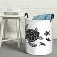 thumbnail image 6 of Sikiie Family Of Sea Turtles Print Round Dirty Clothes Basket, Waterproof Standing Foldable Storage Basket, for Laundry Room, Bedroom, Bathroom Storage-Small, 6 of 6