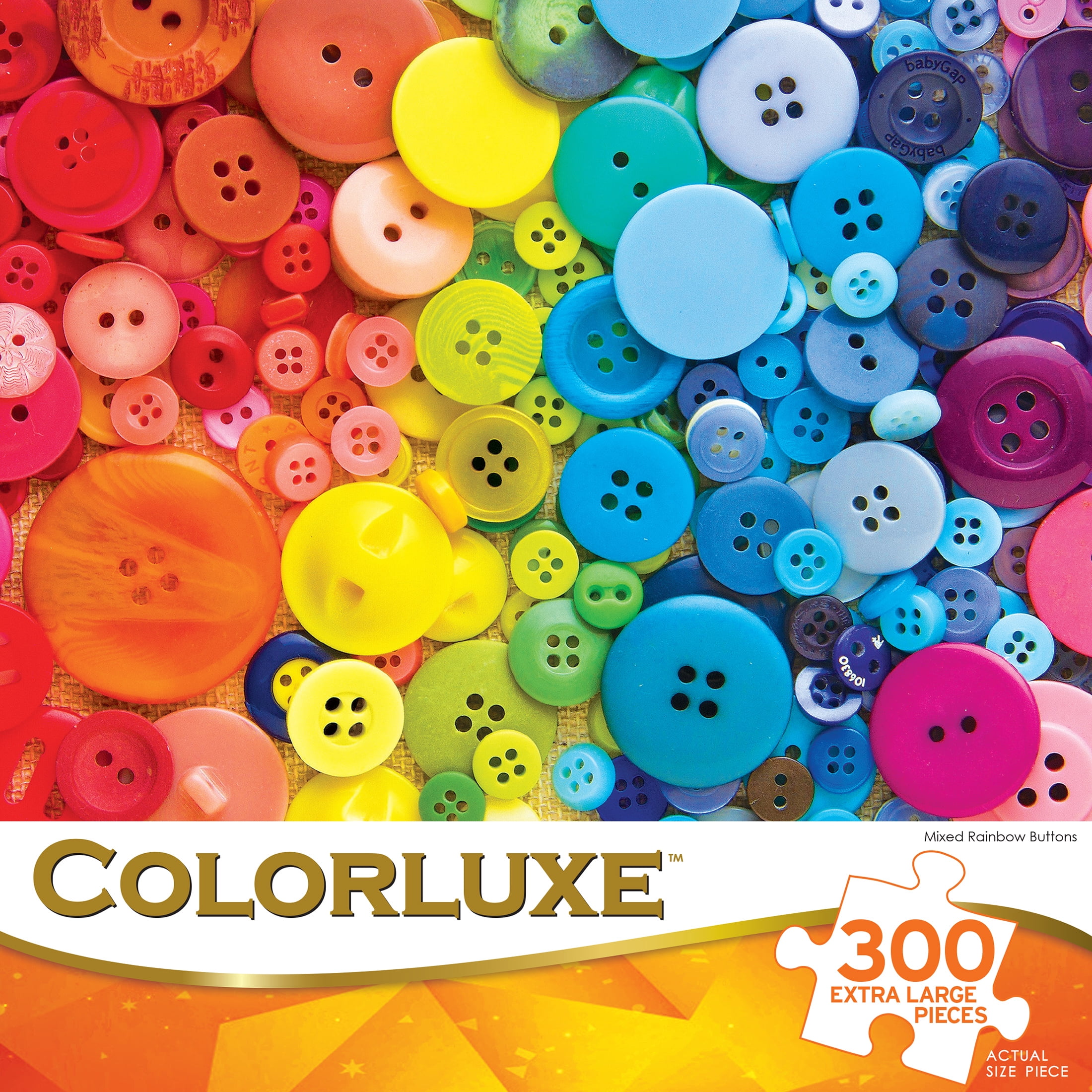 RoseArt Colorluxe 300 Piece Mixed Rainbow Buttons Jigsaw Puzzle