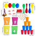 thumbnail image 3 of Multicolor 35 Piece Friendship Building Game Set Includes Jumping Bags Balancing Eggs Medals Toy Cups Rings For Team Activities Field Day 27.56 Inch, 3 of 6