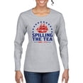 thumbnail image 2 of Wild Bobby Spilling The Tea Since 1773 Women Graphic Long Sleeve Tee, 2 of 6
