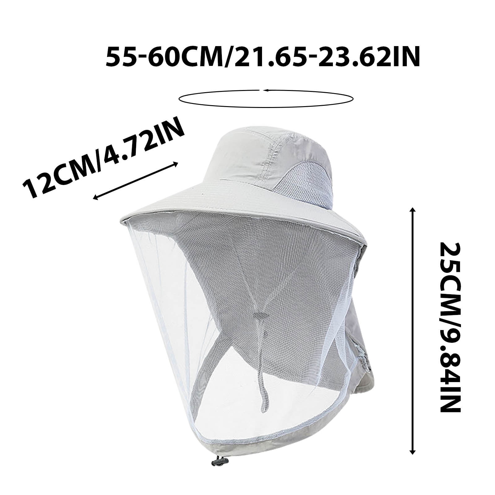 Cadorn 1 PCS Head Net Hat Bee Keeping Hat GL017 Gray, Breathable Mesh Insect Protection Cap for Outdoor Activities, Beekeeping, Gardening, Camping, Hiking Accessories