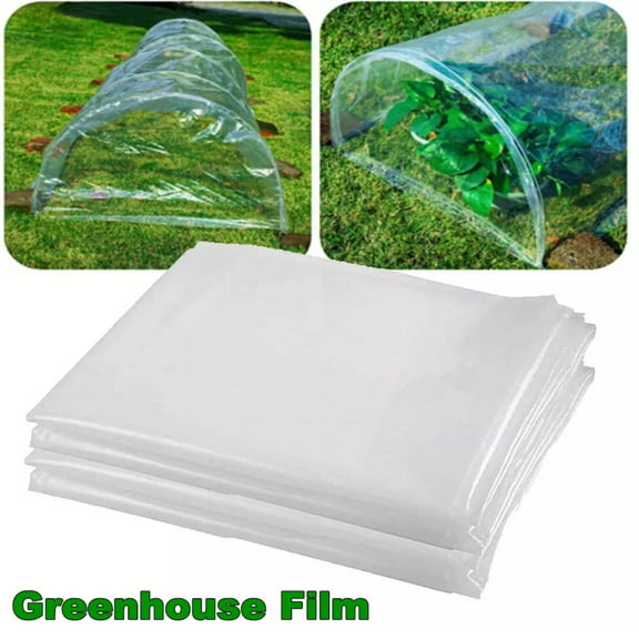 TOPCHANCES Greenhouse Plastic Film Sheeting Cover, Clear Garden Polyethylene Film, Green House Hoop Supply Farm Plastic Cover for Greenhouse Plants, 6.5' x 9.8'