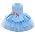 thumbnail image 3 of Fesfesfes Kids Girls Ruffled Princess Dress Infant Toddler Girls Bridesmaid Gown Tulle Birthday Party Dress On Sale, 3 of 9