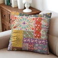 thumbnail image 4 of Bohemian Flowers Pillow Covers Square Pillow Covers,Soft Pillow Cas Covers,linen Pillowcases Double-sided Printing for Sofa Couch Outdoor Decor,Decorative Set Of 2,18x18 Inches, 4 of 7