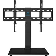 PERLESMITH Universal TV Stand - Table Top TV Stand for Most 37-65 inch LCD LED TVs with Tempered Glass Base, Holds up to 88 lbs