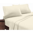 thumbnail image 4 of Hotel Luxurious 1800 Series Super Soft Embroidery 4 Piece Sheet Set (California King, Ivory), 4 of 4