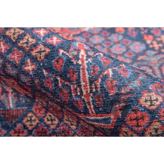 Momeni Afshar Polyester Machine Made Navy Runner 2'3" X 7'6"