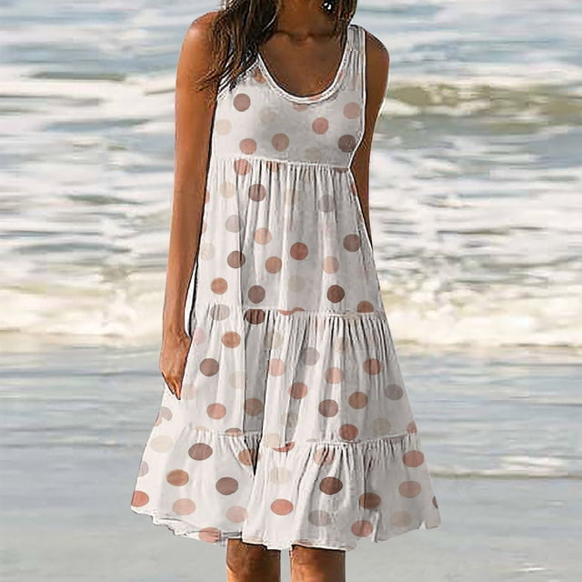 Fankiway Robe Longue Maxi Décontractée pour Femmes, Mode, Col Rond, Sans Manches, à Lettres, avec Poches et Imprimé, Robes de Plage pour Femmes, Grande Taille, Robes pour Femmes