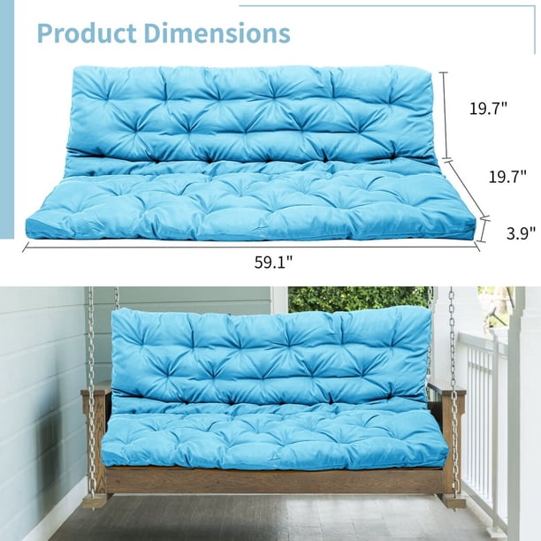 Cojines Para Banco Cojín Extragrueso Para Banco De Jardín De 2/3 Plazas, Interior Y Exterior, 60 X 35 Cm, Color Azul, Para El Suelo, El Hogar, El Patio, Columpio, 100/120/150 Cm Disponible