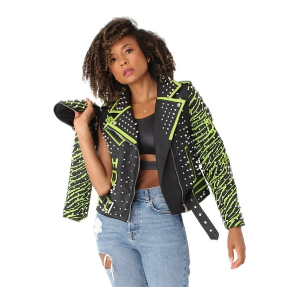 Studded Leather Detachable Sleeves Jacket