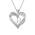 thumbnail image 4 of Ladies Double Heart Diamond Necklace With 26 English Letters Couple Necklace, 4 of 8