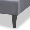 thumbnail image 5 of Baxton Studio Grey Velvet Fabric and Dark Brown Finished Wood King Size Platform Bed, 5 of 9