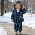 thumbnail image 2 of CAIVO Toddler Child Boys Girls Winter Coat Long Sleeve Hooded Jacket Kids Thicken Windproof Zipper Warm Outwear Trousers Overalls Suspender Pants Outfit Sets Relaxed Fit Clothes Sets, 2 of 6