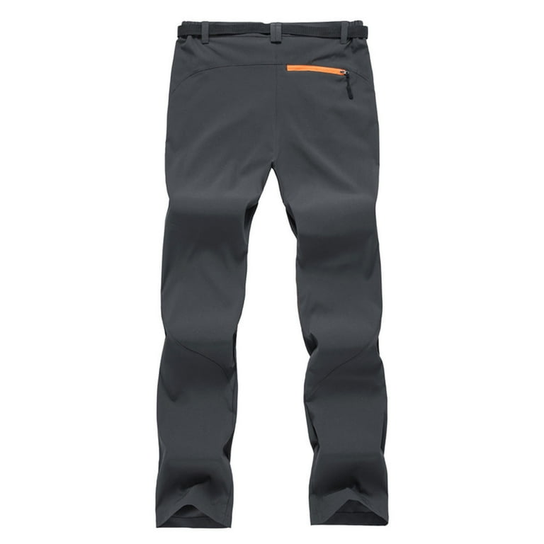 XFLWAM Mens Snow Ski Waterproof Softshell Snowboard Pants Outdoor Hiking  Fleece Lined Zipper Bottom Leg Gray XL 