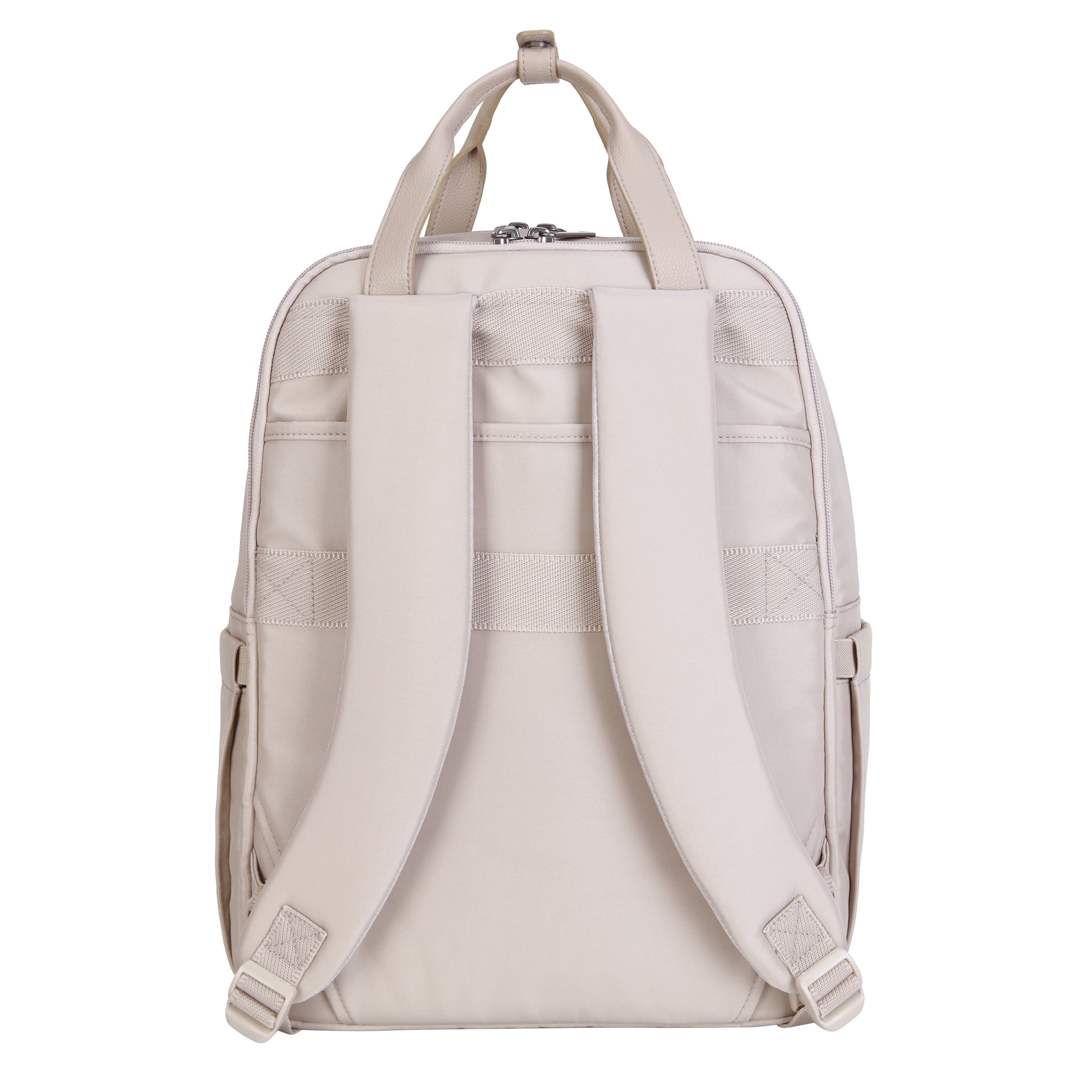 btL 16-inch Nylon Convertible Travel Backpack Tote with 15-inch Laptop Sleeve, Taupe