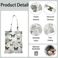 thumbnail image 5 of Watercolor Butterfly Floral Canvas Tote Bag – Romantic Nature-Inspired Reusable Cotton Shopping Bag with Artistic Fantasy Garden & Starry Sky Design for Women, Teens, Aesthetic Gift Lovers, 5 of 7