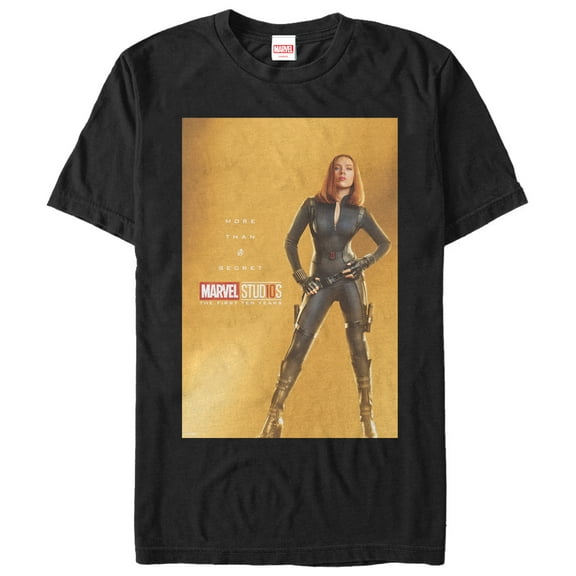 Men's Marvel 10 Years Anniversary Black Widow Graphic Tee Black Large
