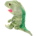 thumbnail image 5 of Dinosaur Hand Puppet Toy Green Plush Biting Finger Game with Realistic Expressions for Home, 5 of 5