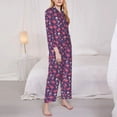 thumbnail image 3 of Hirioo red Skull flower for Women's Pajama Sets 2 Piece Pjs Women's Long-Sleeved Pajama Set Button Down Sleepwear,S-XXL-XX-Large, 3 of 7