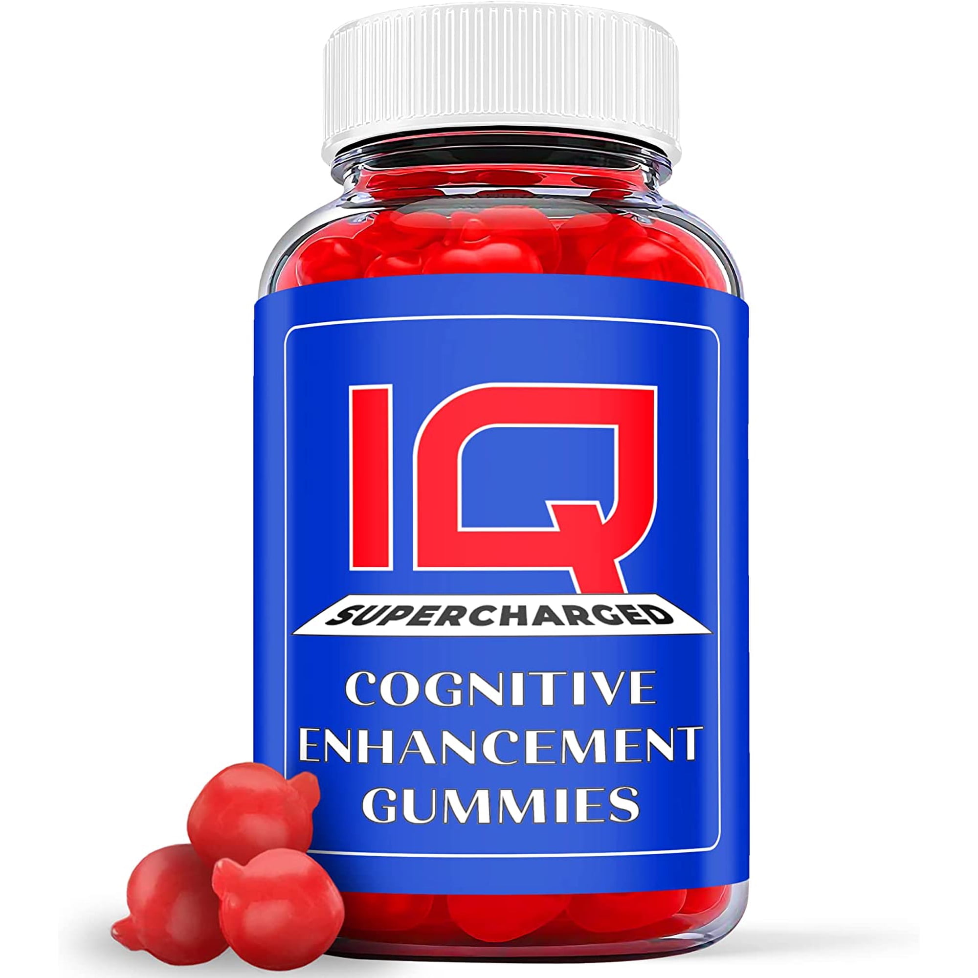 (1 Pack) IQ Supercharged Gummies - Nootropic Memory Booster Dietary Supplement for Focus, Memory, Clarity, & Energy - Advanced Cognitive Formula for Maximum Strength - 60 Gummies