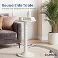 thumbnail image 4 of Gianna Round Side Table - Solid Wood Leg Small Drink Table for Living Room Bedroom Office,White, 4 of 7