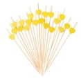 thumbnail image 1 of Uxcell 200Pcs Palillos de cóctel en forma de corazón de bambú para bebidas, alimentos y frutas, Amarillo, 1 of 6
