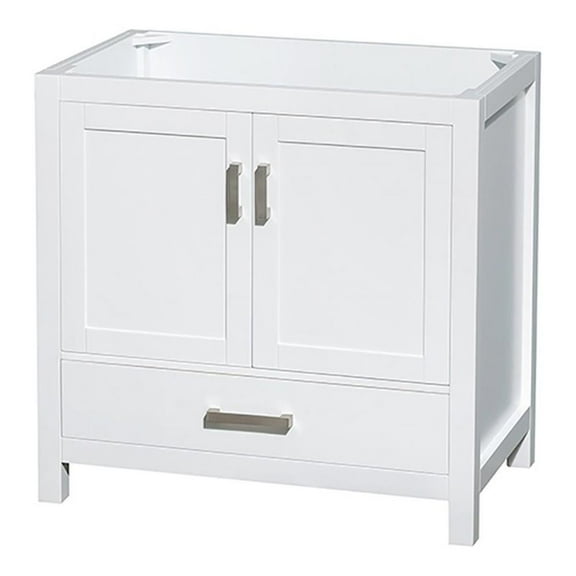 Wyndham Collection Sheffield 35" Wood Single Bathroom Vanity in White