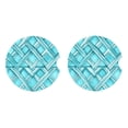 thumbnail image 4 of Round Ceramic Car Coasters 2 Pack Absorptive Clean Cork Bottom For Anti-Slip Use On Most Cars Turquoise Moroccan Trellis Hand-Drawn Sketch_1, 4 of 8