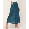 thumbnail image 3 of Moomaya Printed A-Line Skirt With Slit For Women, High Waist Midi Skirts, 3 of 8