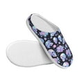 thumbnail image 3 of Lsque Blue Skull Flower Pattern Womens Comfort Cotton on Scuff With Memory Foam and Anti-skid Sole Slipper-42/43, 3 of 7