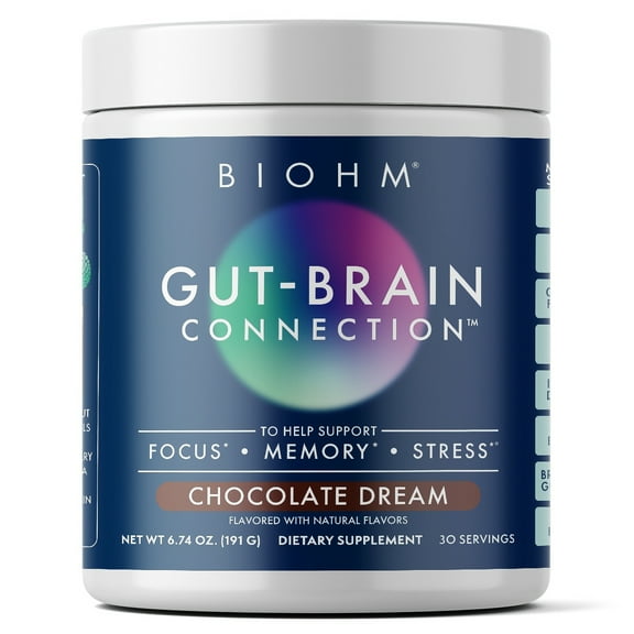 BIOHM Gut-Brain Connection Health Powder, Probiotics, 7.4 oz, 30 Servings (Unisex)