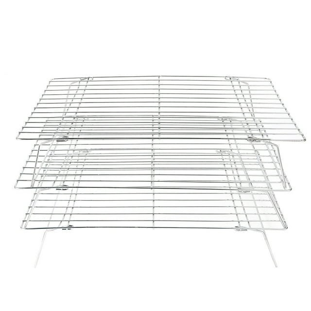 3‑Tier Cooling Rack Collapsible Folding Legs for Cookies Cakes Kitchen Baking Grilling Tool