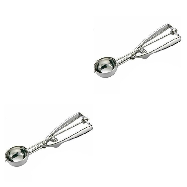 Toystoory Cuchara para helado con gatillo, cuchara para galletas de Metal, cuchara para melón, cuchara para de acero inoxidable 4cm 2Conjunto