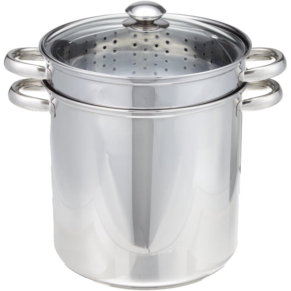 EXCELSTEEL 4 Piece 18/10 Stainless Steel Multi-Cookware Set With Encapsulated Base, 12 Qt