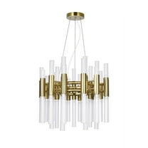 CWI Lighting Orgue 42 LED Light Metal Chandelier in Satin Gold
