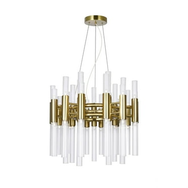 CWI Lighting Orgue 42 LED Light Metal Chandelier in Satin Gold