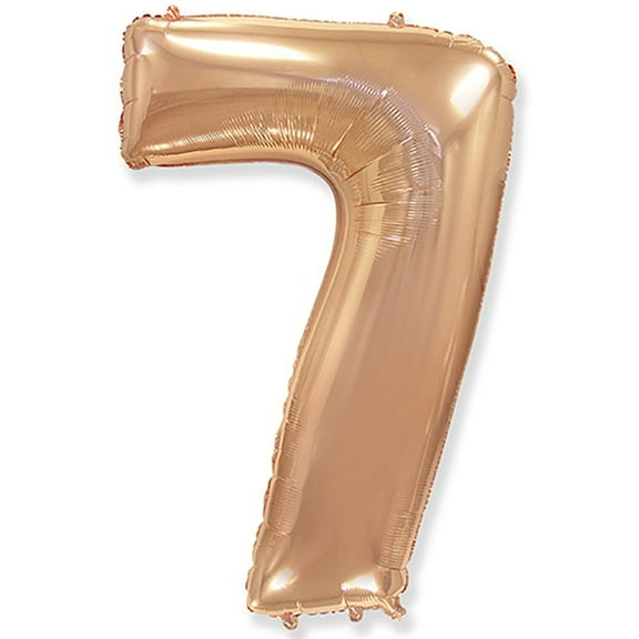 42 inch Number 7 - Rose Gold Foil Mylar Balloon - Party Supplies Decorations