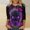 Multicolor, variant on IUYRTFE Women's Day of the Dead Skull Print Crew Neck 3/4 Sleeve T-Shirt Loose Fit Casual Fall Top