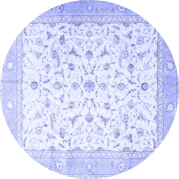 Ahgly Company Indoor Round Persian Blue Traditional Area Rugs, 4' Round
