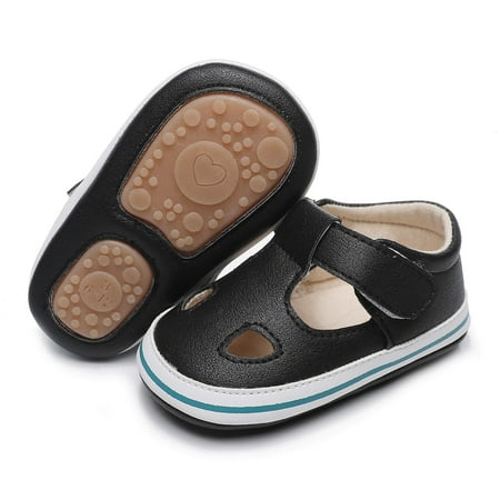 

Boys Girls Cartoon Printed Shoes First Walkers Shoes Summer Toddler Hollow Out Breathable Flat Sandals Black 13