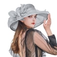thumbnail image 4 of Women'S Organza Derby Fascinator Hat Bridal Tea Party Wedding Hat Church Cap Hats Fancy Hat Kentucky Derby Cocktail Flower Hat Girls Church Easter Hat Sun Caps Sun Hats For Women Fascinator Hat, 4 of 8