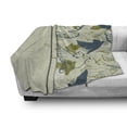 thumbnail image 3 of Birds Soft Flannel Fleece Blanket, Original Colored Image of a Flock Flying Pigeons in the Sky Wings Future Theme, Cozy Plush for Indoor and Outdoor Use, 70" x 90", Green Teal Cream, by Ambesonne, 3 of 6